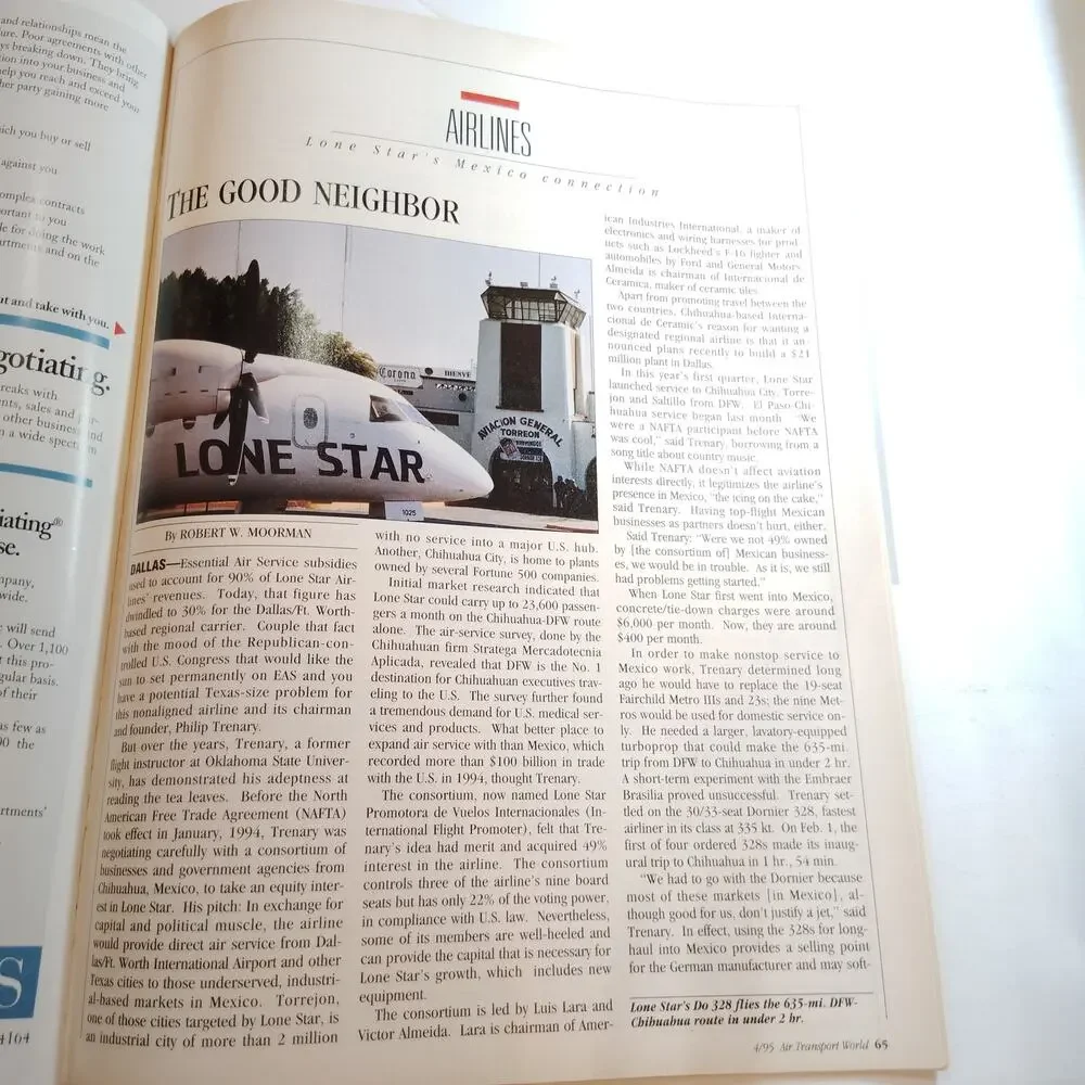 Air Transport World Magazine - April 1995 